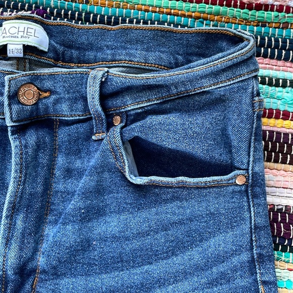 Rachel Rachel Roy Distressed Wide Leg Ankle Jeans-#1954+ - Picture 5 of 15